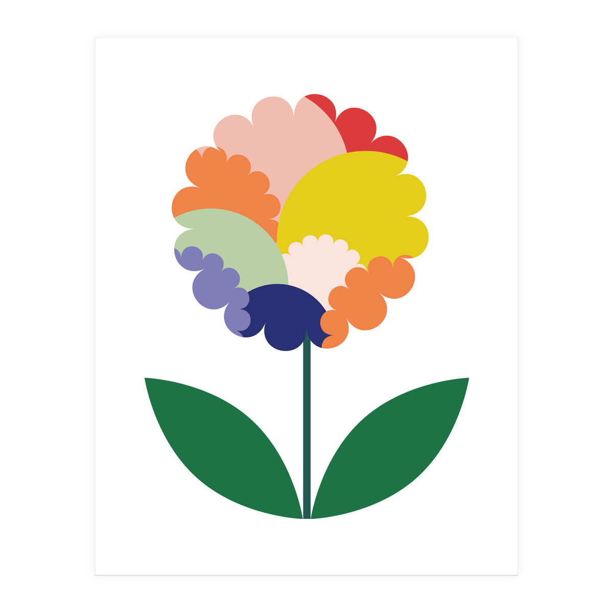 happy colorful flower (Print Only)