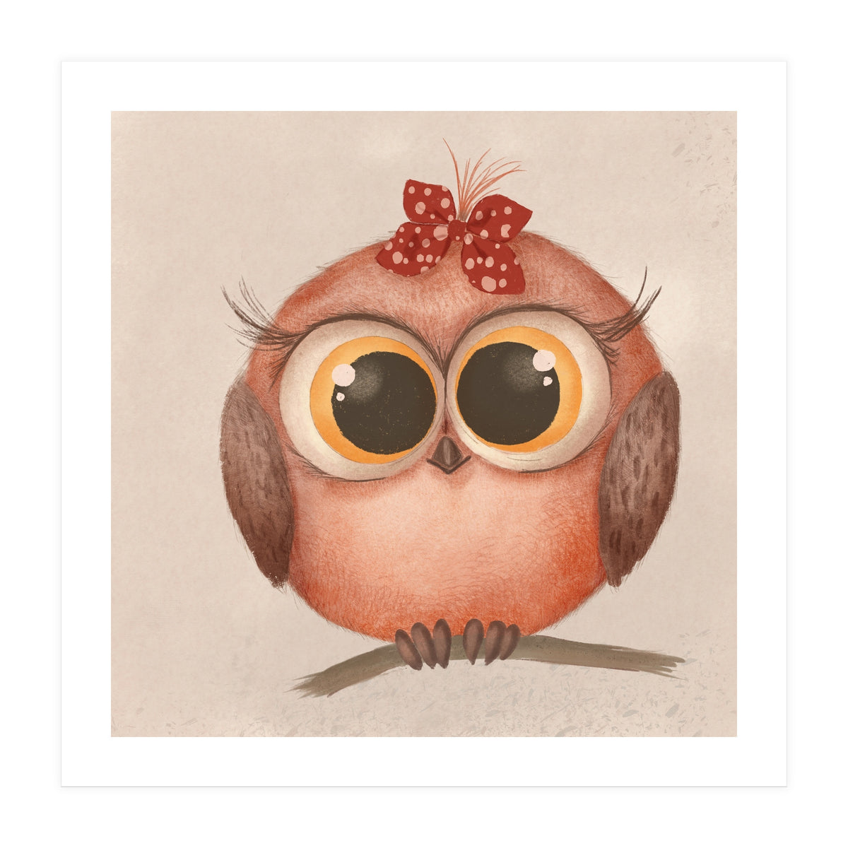 Woodland Nursery - Baby Owl Illustration (Print Only)