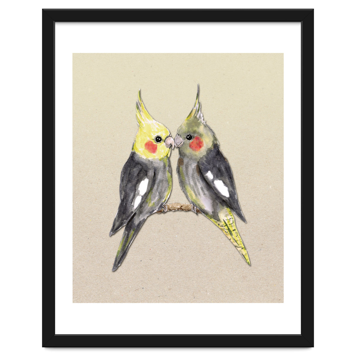 Two cute cockatiels