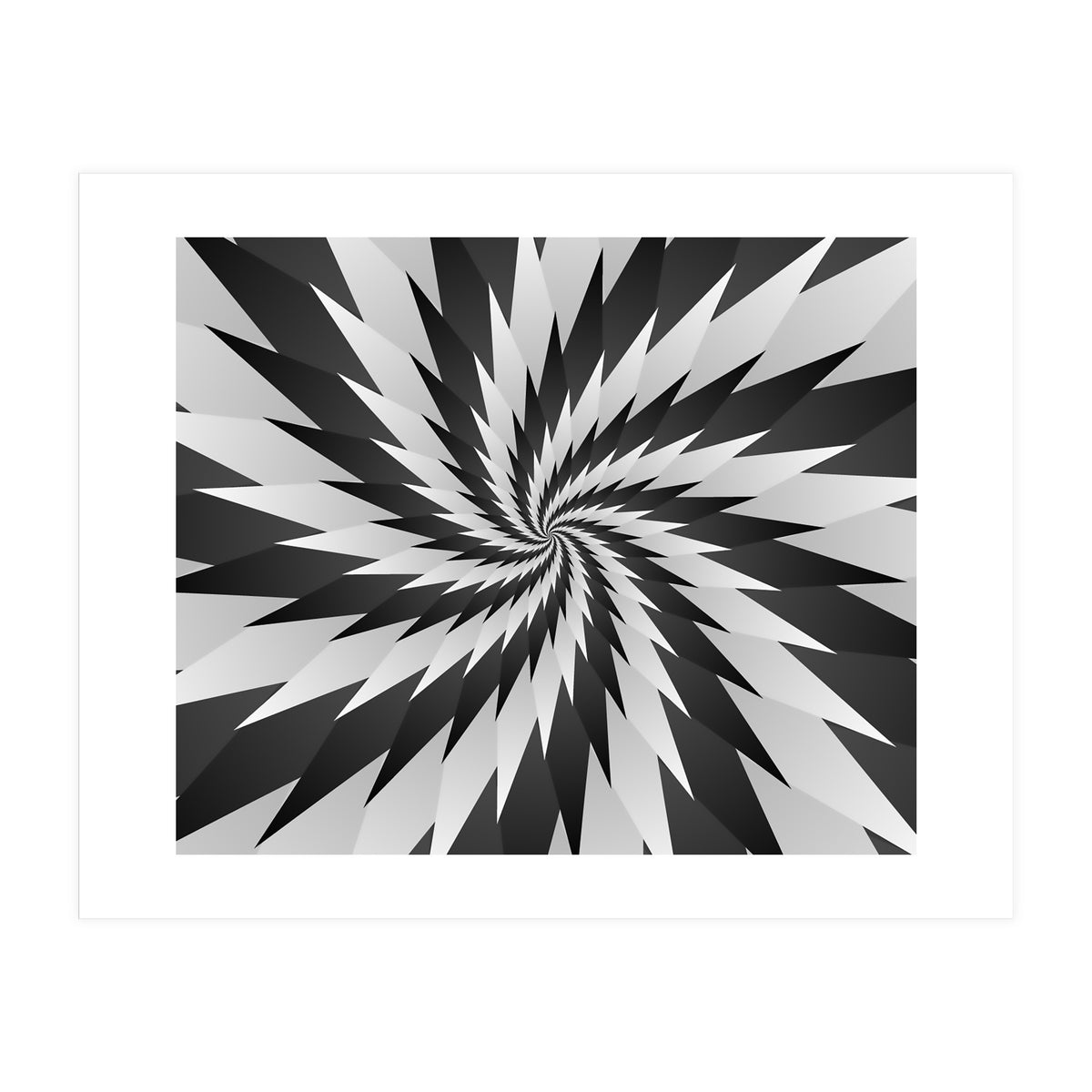 3D Abstract Swirl Monochrome Art (Print Only)