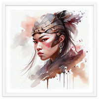 Watercolor Asian Warrior Woman #1