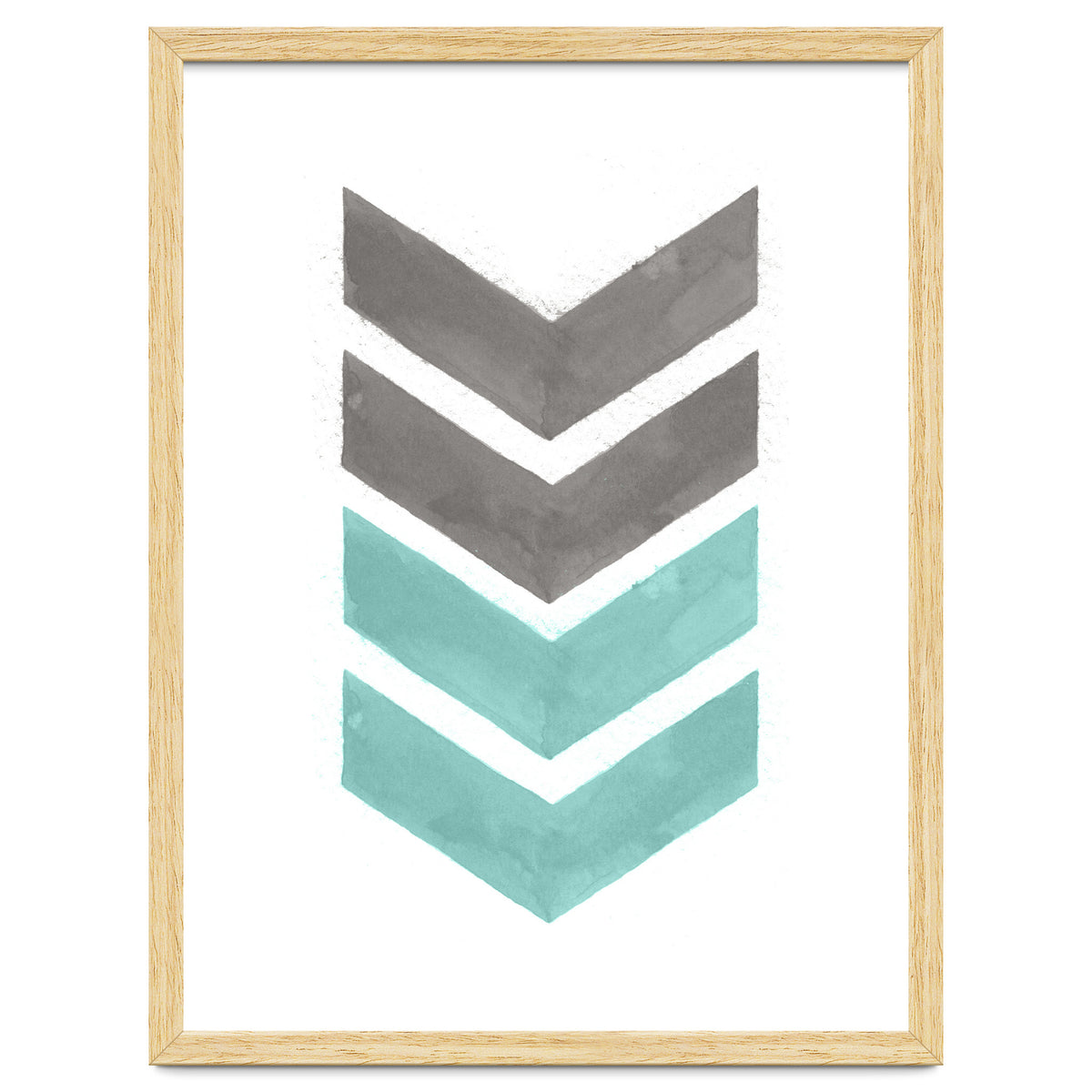 Mint Grey Chevron Print