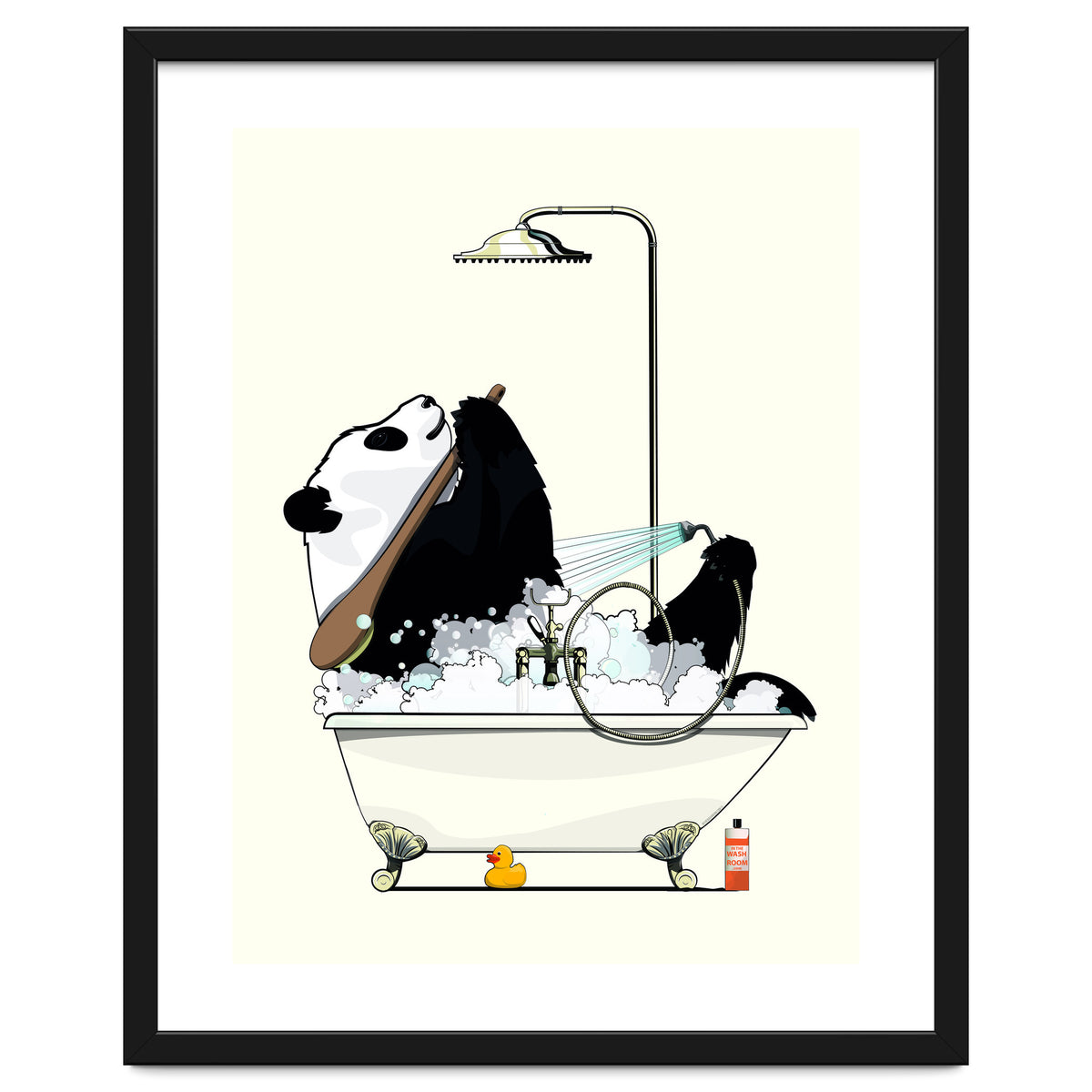 Giant Panda Bear in the Bath, funny bathroom humour