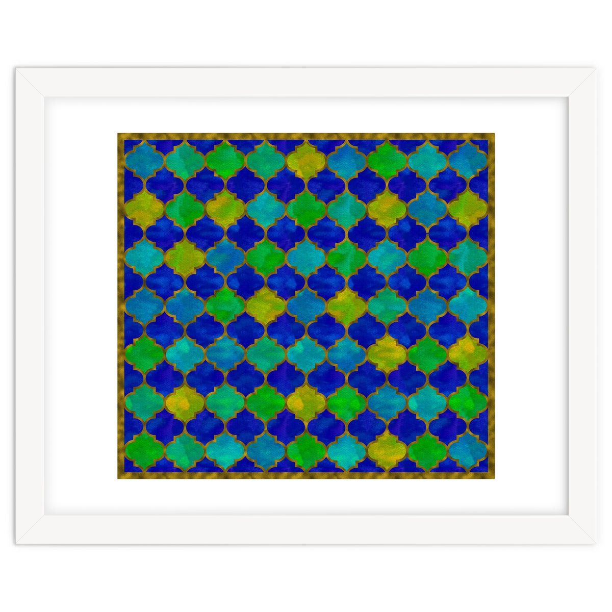 Ocean Breeze - Watercolor Moroccan Lattice