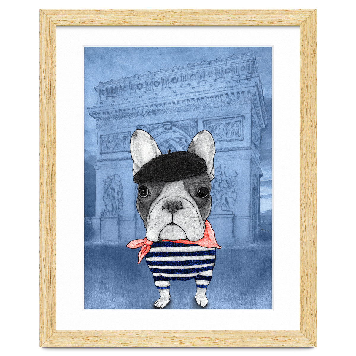 French Bulldog With Arc De Triomphe