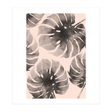 Monstera pink and gray watercolor (Print Only) thumbnail