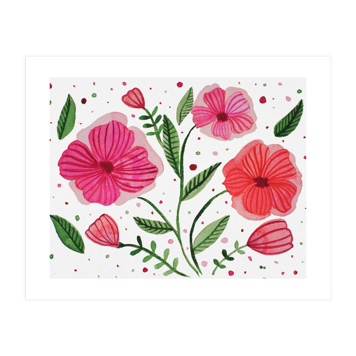 Cute whimsical floral illustration (Print Only)