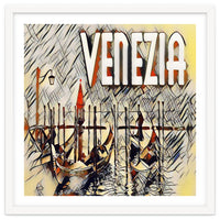 Venezia Vintage Art Gondolas sketch