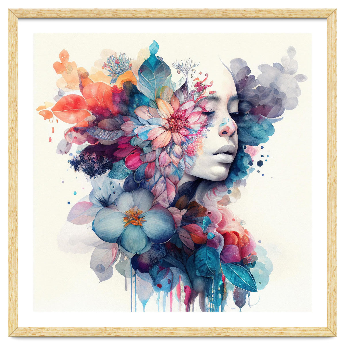 Watercolor Tropical Woman #5