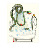 Snake in the Bath, Funny Bathroom Humour (Print Only) thumbnail