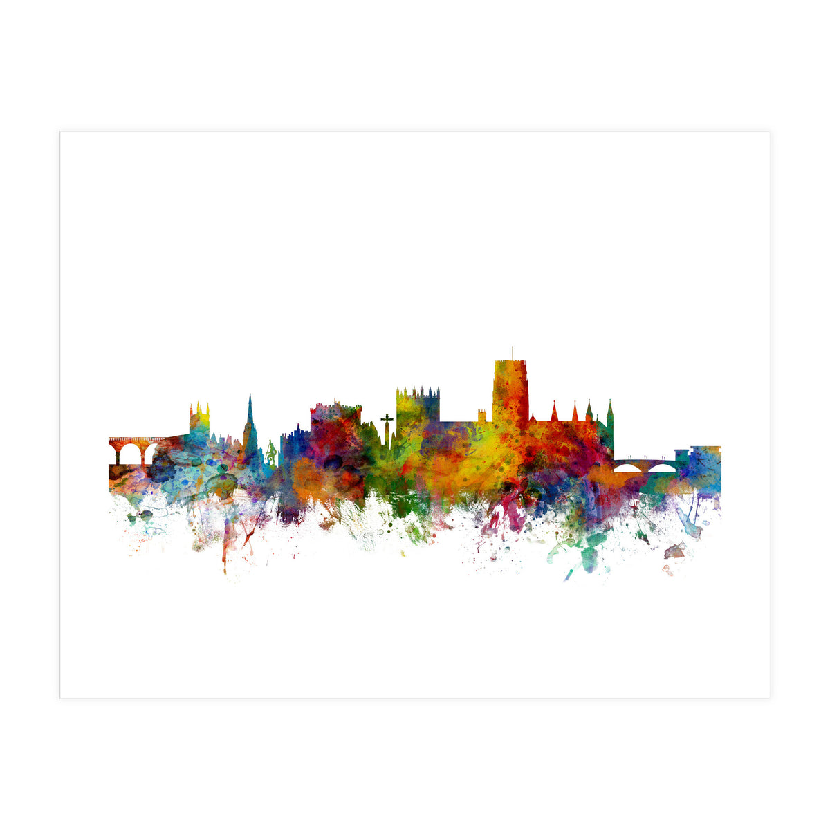 Durham England Skyline Cityscape (Print Only)