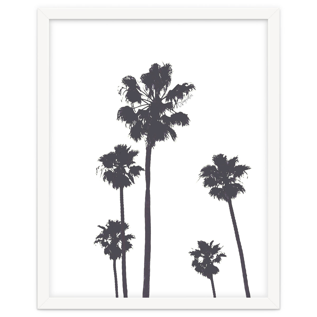 Palms & Sunset-Minimal B&W 2