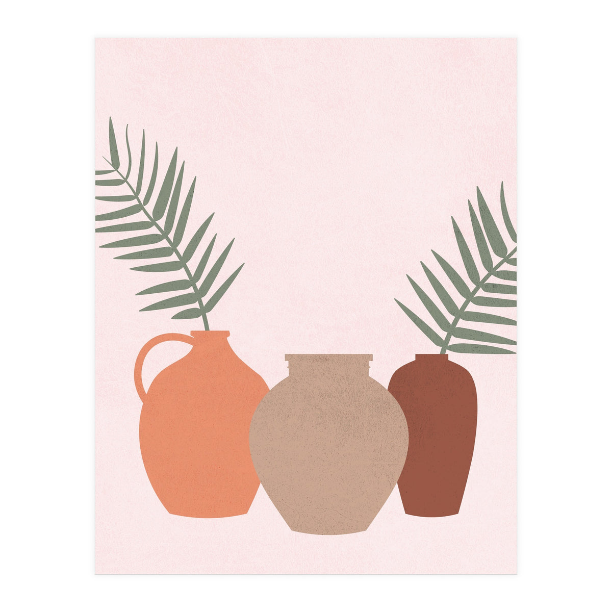 Palm Leaves Pottery Minimal Boho (Print Only)