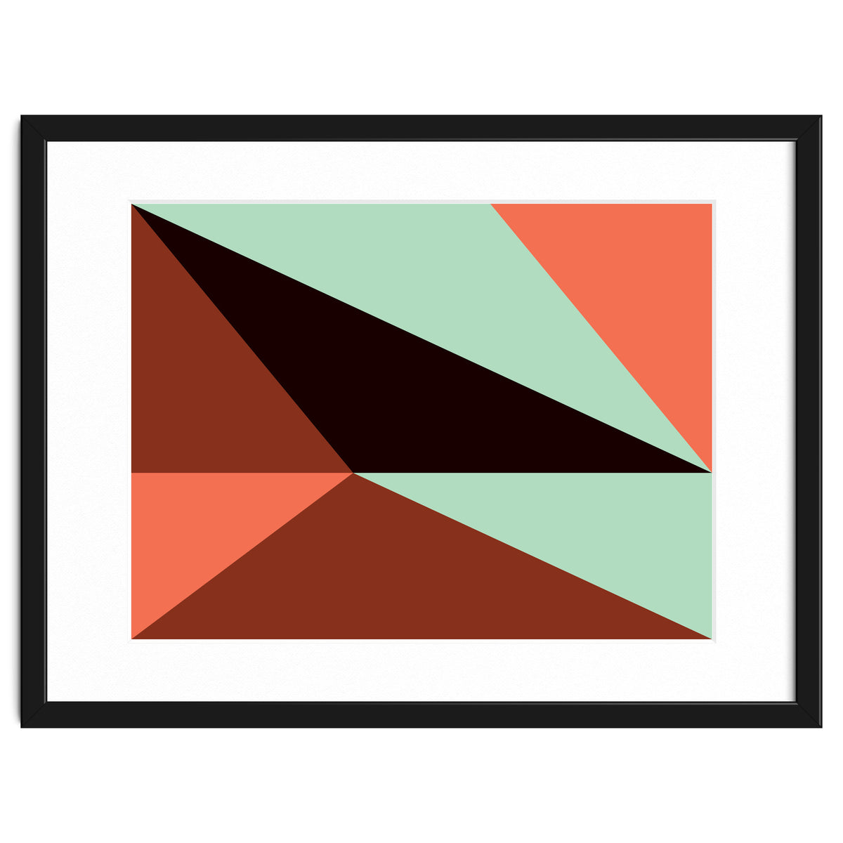 Geometric Shapes No. 17 - pink, brown, mint green & black