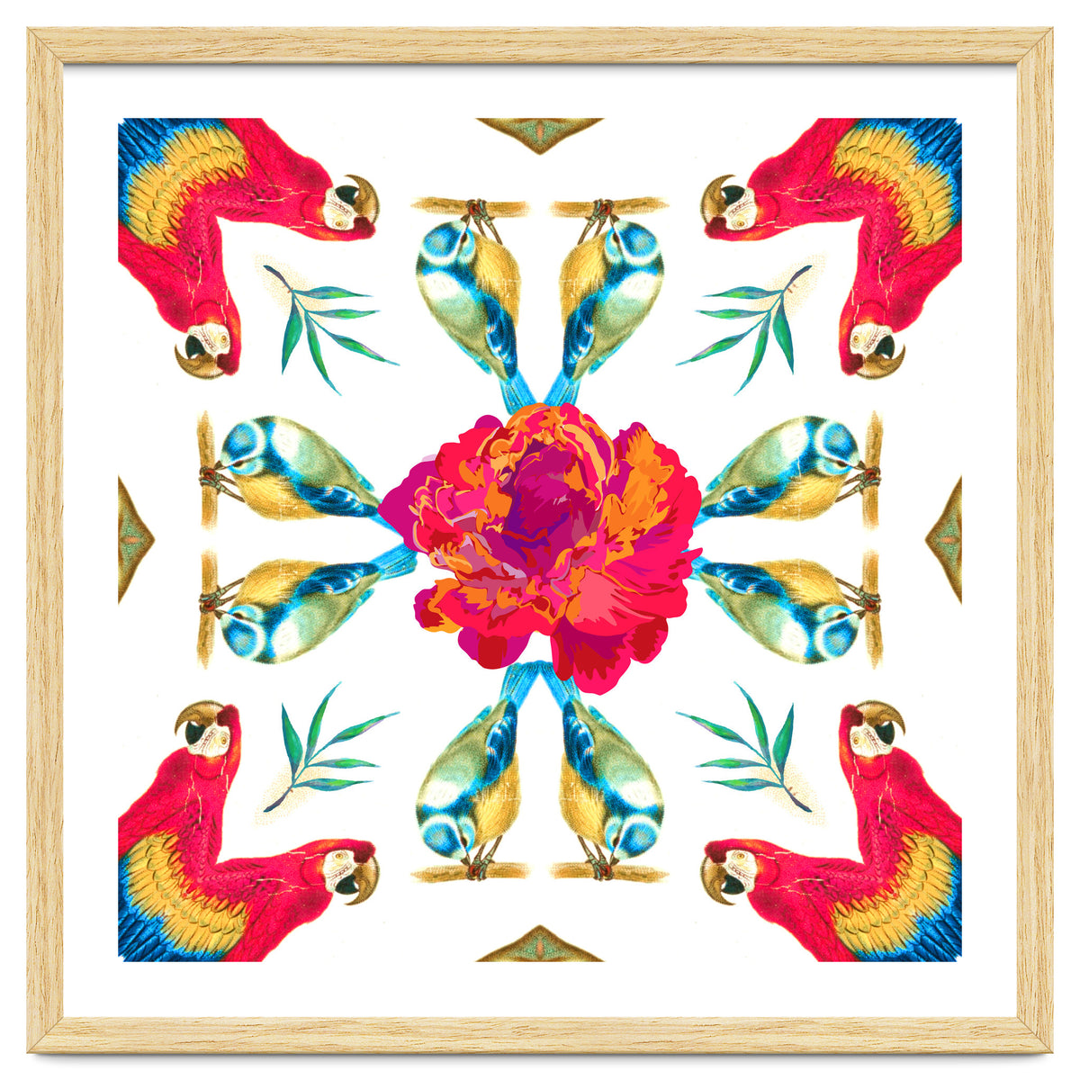 Tropical Scarlet Macaw Mandala