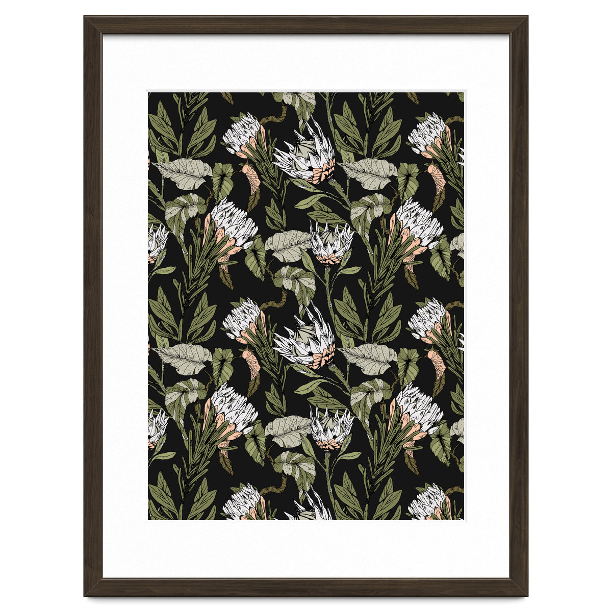 Dark pattern botanical boho
