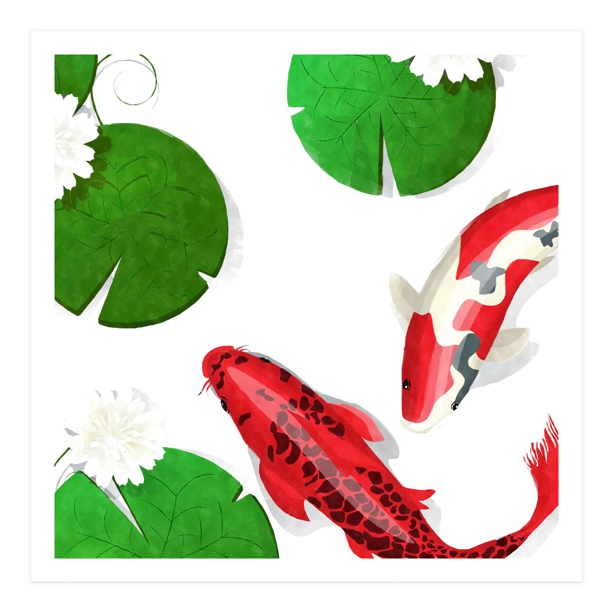 Watercolor Koi Fish (Print Only)