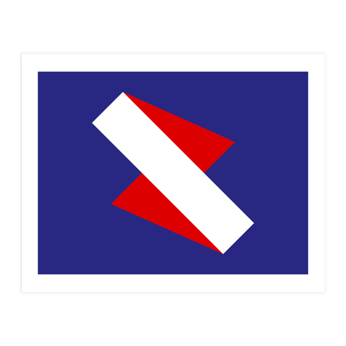 Geometric Shapes No. 68 - red & royal blue (Print Only)