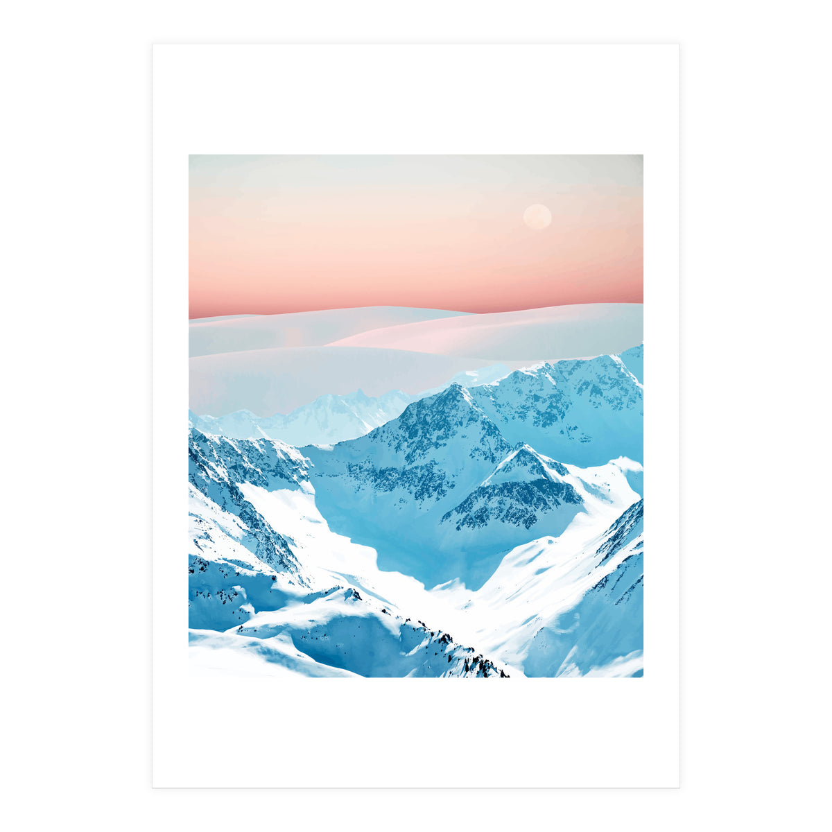 Snow & Blush Horizon (Print Only)