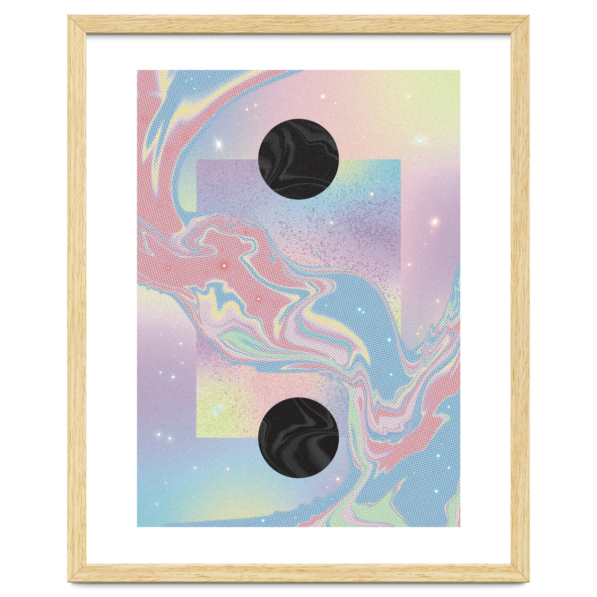 Pink Pastel Space Planet Yin Yang