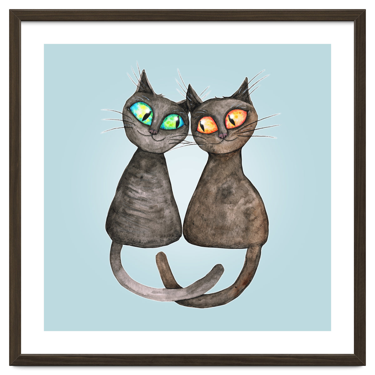 Two cute loving cats