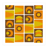 70s Cube Geo Brown  (Print Only) thumbnail