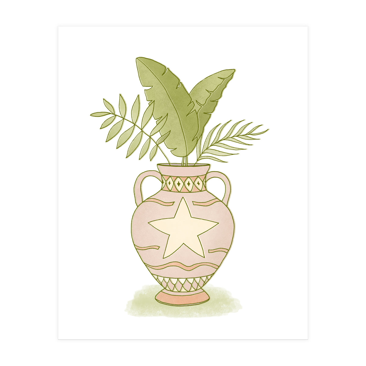 Leaves In A Vase (Print Only)