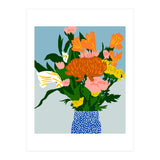 Potted Happiness | Flower Pot Botanical Floral Still Life | Eclectic Plants Modern Bohemian Décor (Print Only) thumbnail