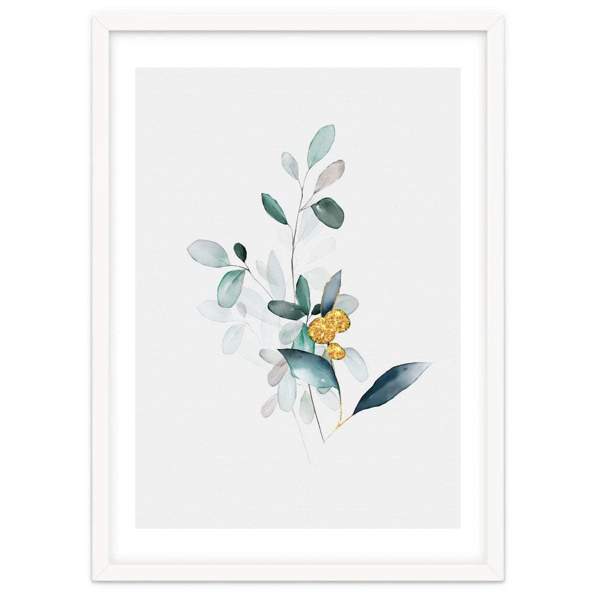Modern Botanical Gold & Sage Study 02