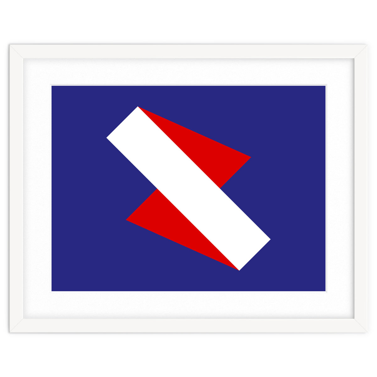 Geometric Shapes No. 68 - red & royal blue