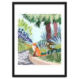 Fox in The Garden | Animals Wildlife Botanical Nature Painting | Boho Colorful Jungle Illustration thumbnail