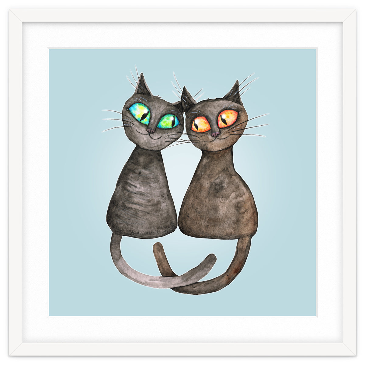 Two cute loving cats