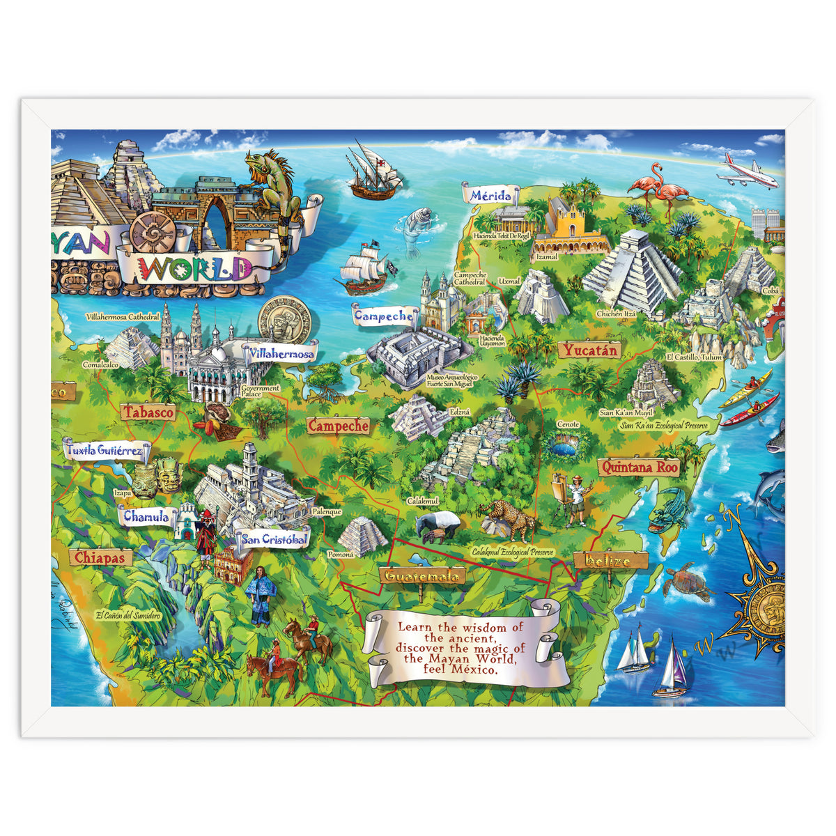 Yucatan Map Illustration