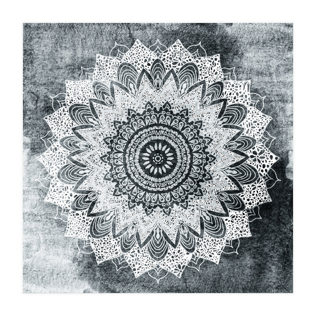 Bohochic Mandala In Gray (Print Only)