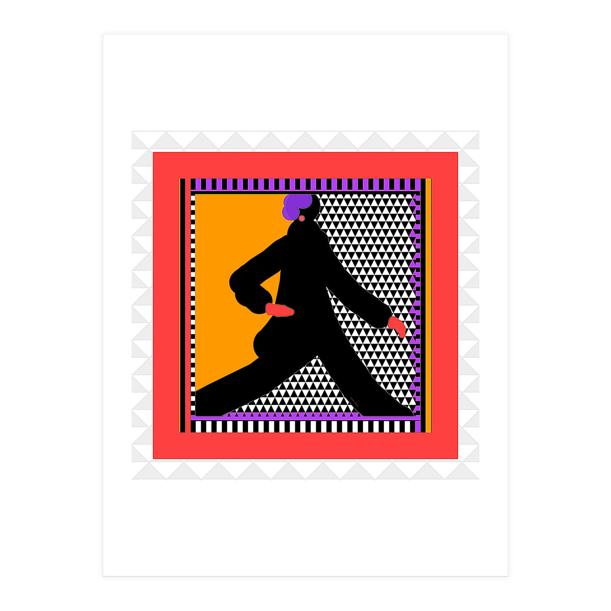 WOMAN WEARING BLACK TAKING A STROLL (Print Only)