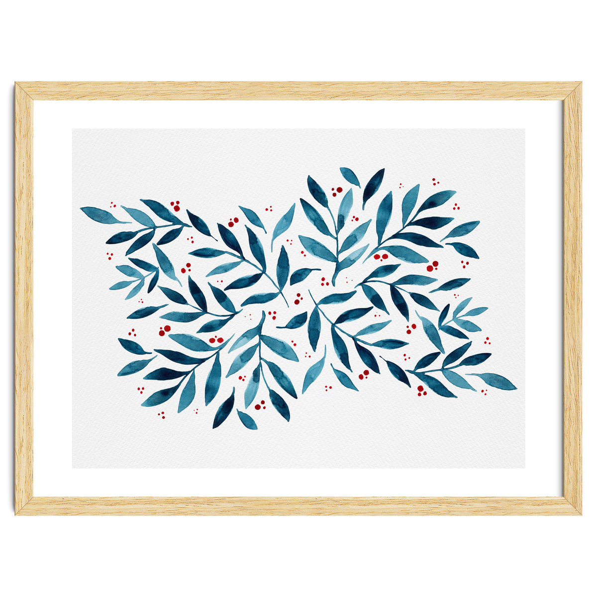 Teal Branches And Dots