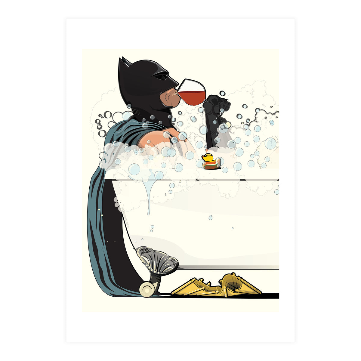 Batman in the Bath, funny Bathroom Humour (Print Only)