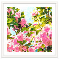 Day dreaming under the blooming Bougainvillea | Summer botanical Floral Vintage Garden Painting