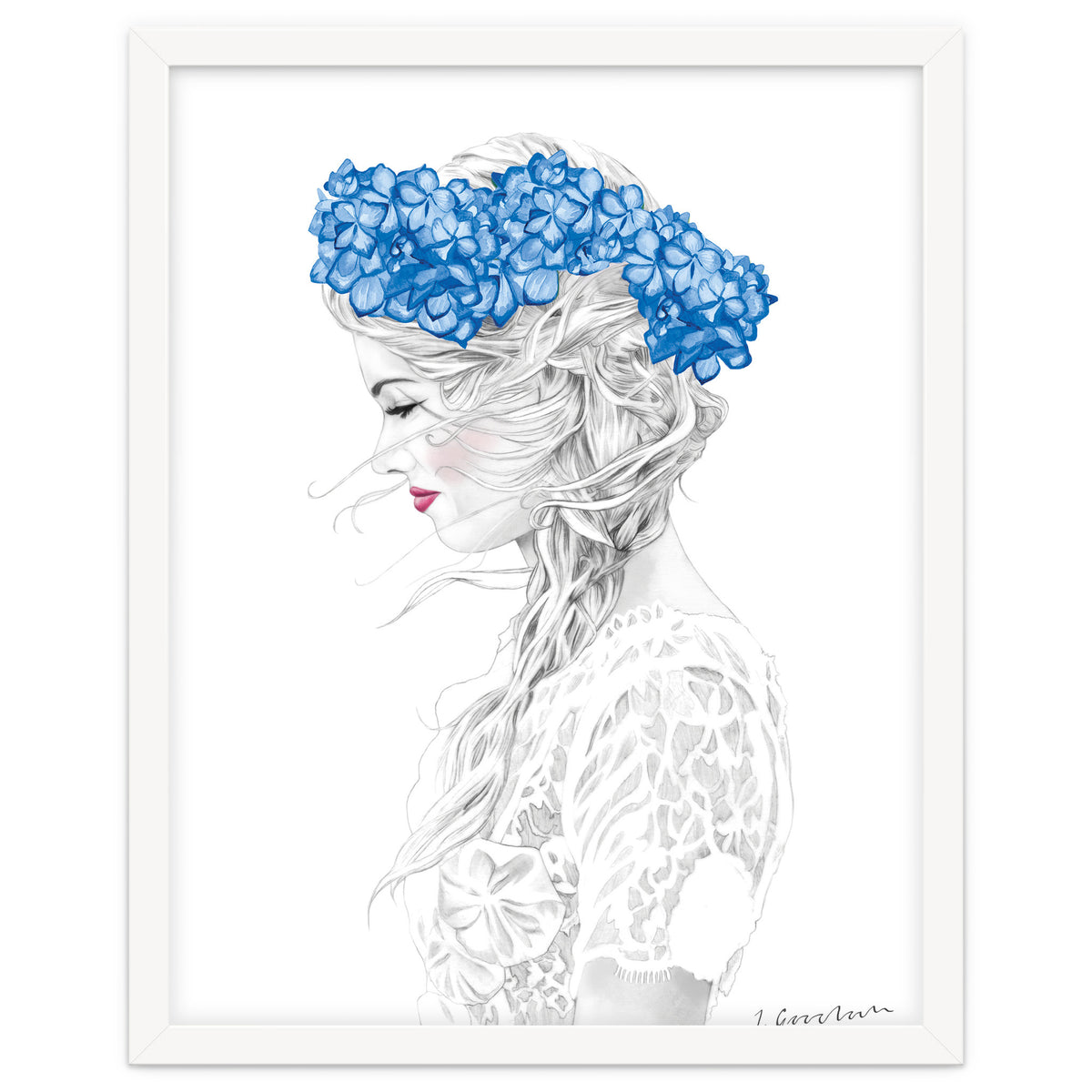 Blue Hydrangea Girl