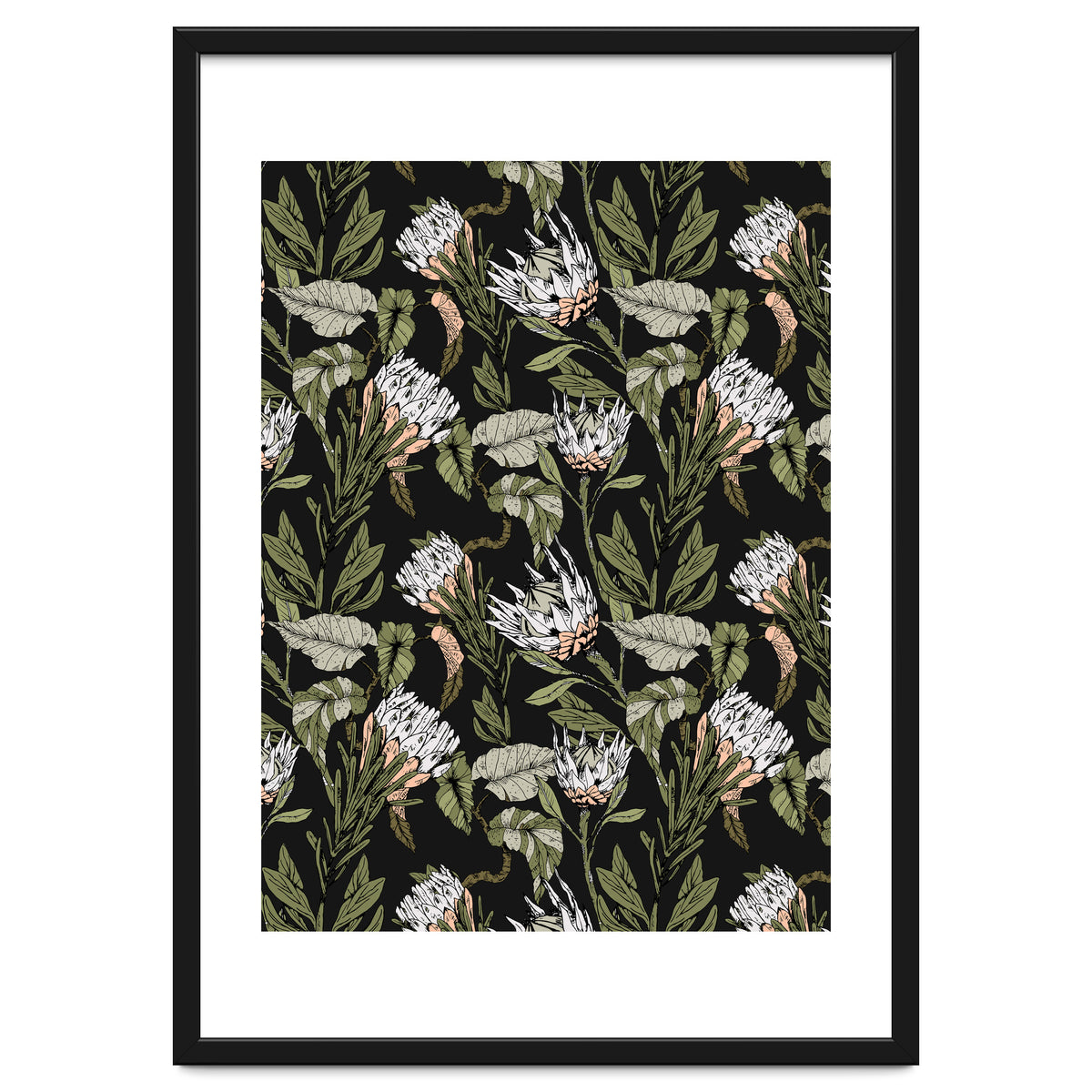 Dark pattern botanical boho