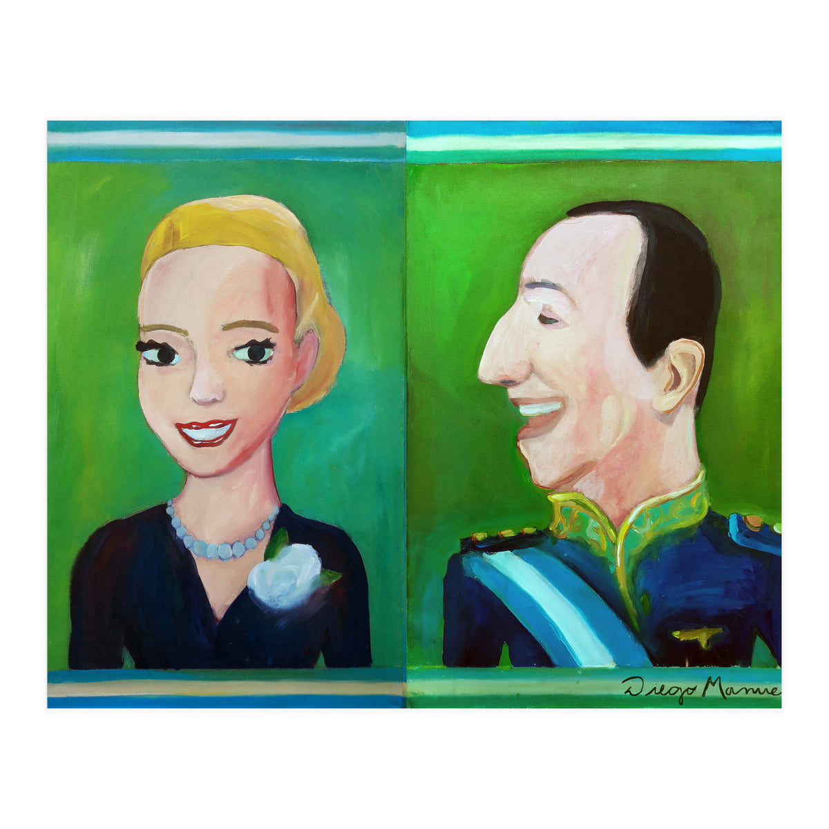 Evita y Juan Perón Díptico (Print Only)
