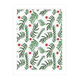 Pine Tree Branches With Christmas Berries Pattern (Print Only) thumbnail