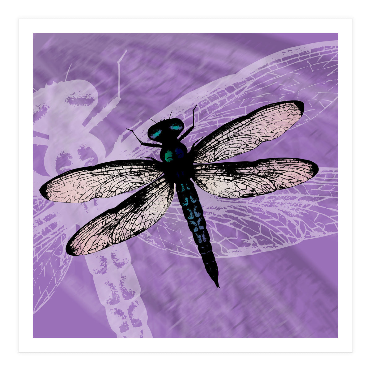 Blue dragonfly vector (Print Only)