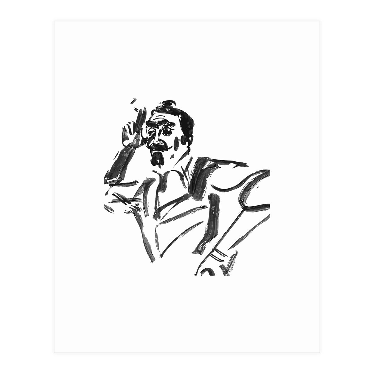 Artist and painting (Print Only)