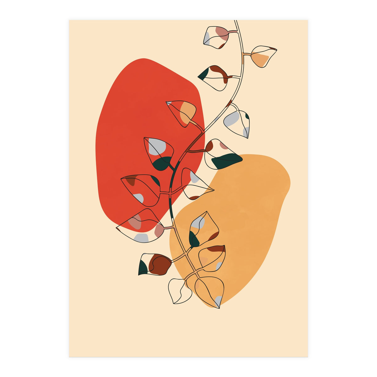 Scandi Modern Botanical Line Drawing (Print Only)