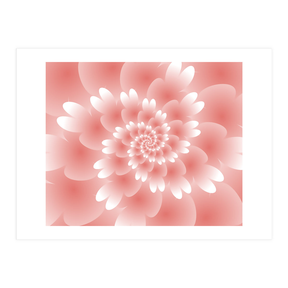 Abstract Orange Spiral Feather 3D ART (Print Only)