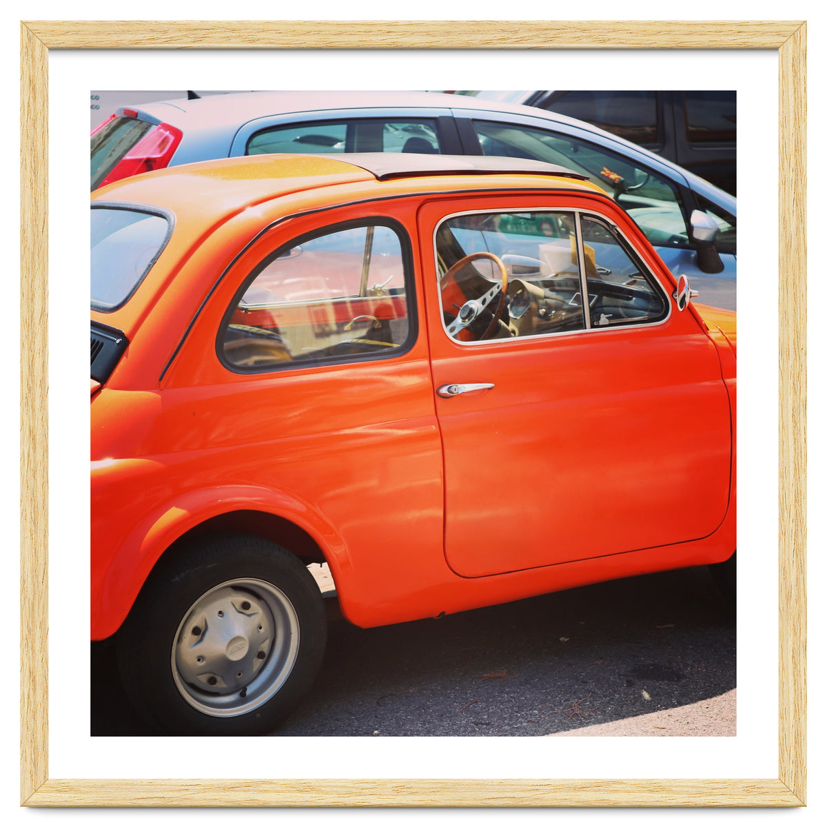 Classic orange Fiat 500