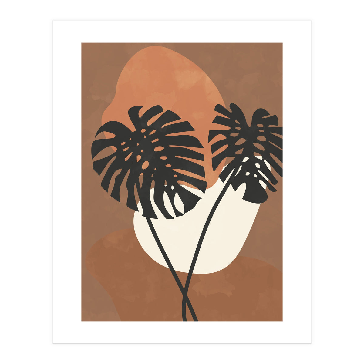 Boho Earth Tones Monstera (Print Only)