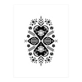 Scandinavian Folk Pattern Monochrome (Print Only) thumbnail