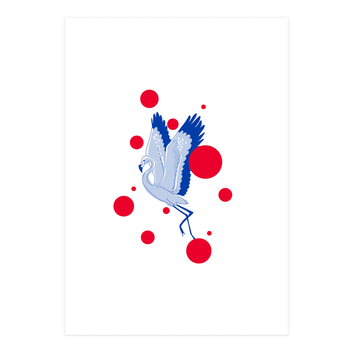 blue flamingo (Print Only)